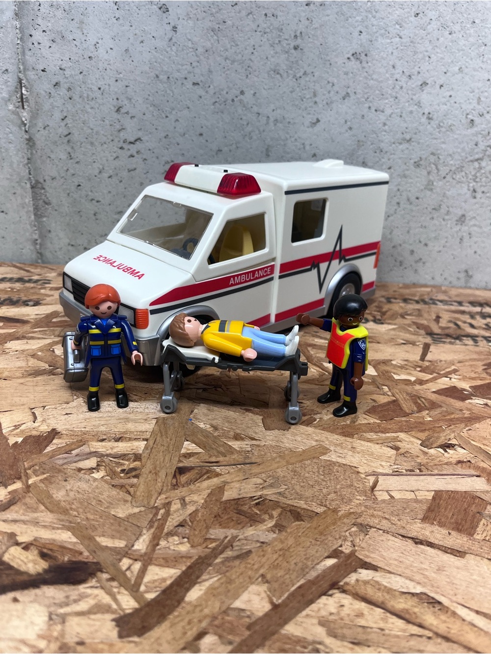 Playmobil Style Kids Ambulance Rescue Playset - White and Red